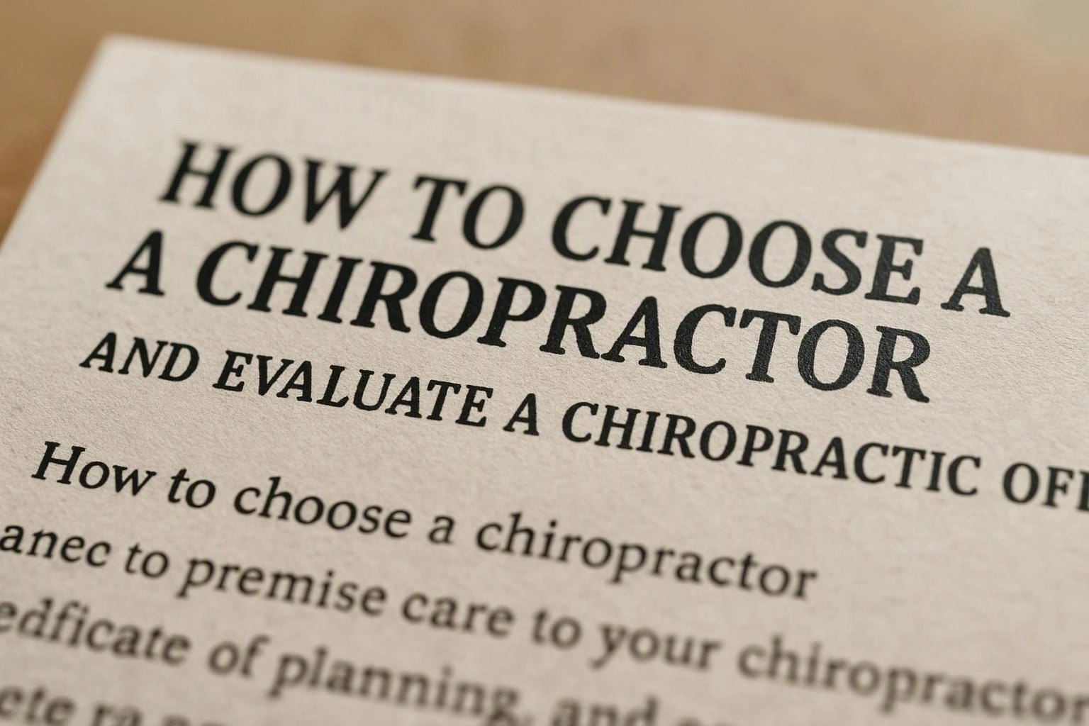 How to Choose a Chiropractor and Evaluate a Chiropractic Office