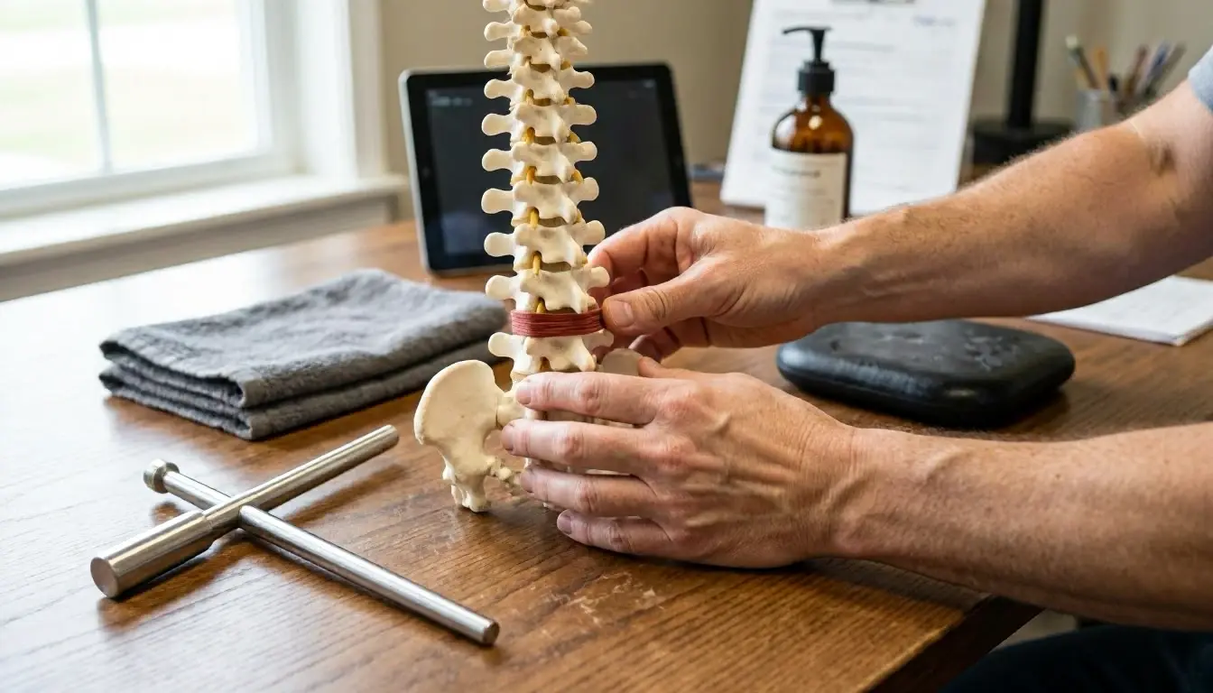 Back Pain in Chiropractor: Back Pain is discomfort, soreness, Or stiffness felt anywhere along the spine—visual guide